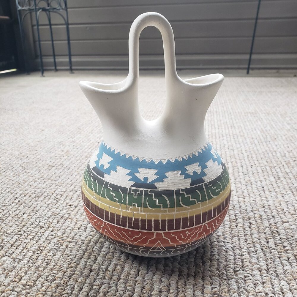 Navajo Wedding Vase Etched Signed